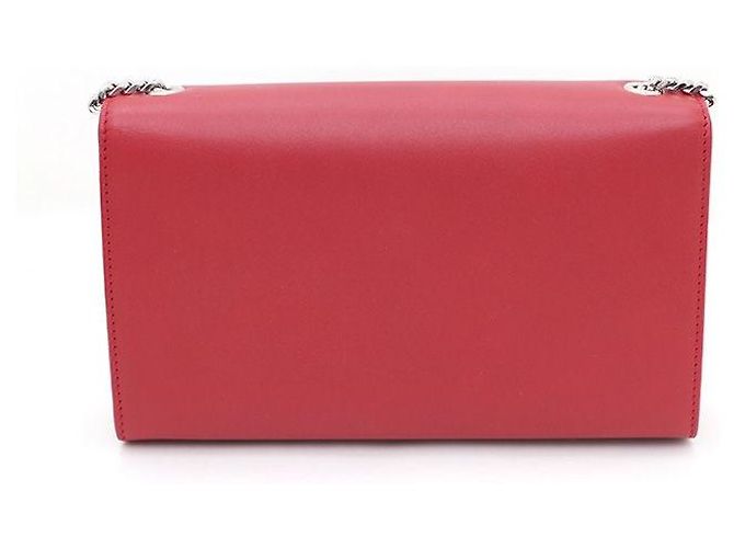 Saint Laurent Borsa Kate Classic Medium con catena argentata, a tracolla o a spalla Rosso - vista 3
