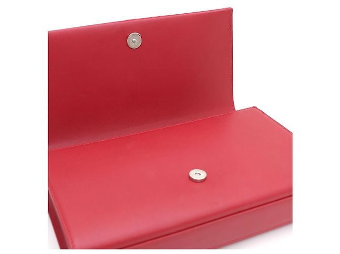 Saint Laurent Borsa Kate Classic Medium con catena argentata, a tracolla o a spalla Rosso - vista 7
