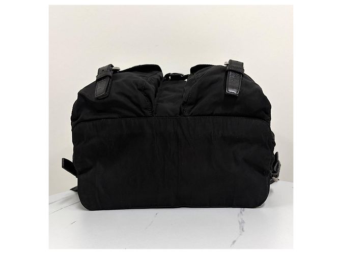 Prada Zaino in Nylon Triangle Logo Medium Nero - vista 21