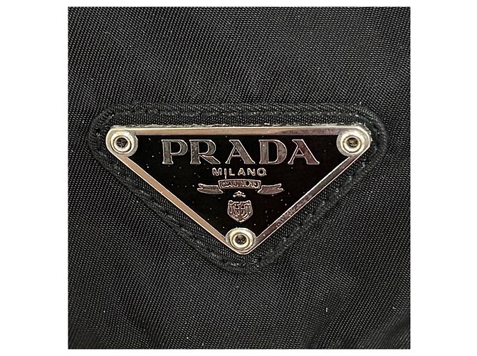 Prada Zaino in Nylon Triangle Logo Medium Nero - vista 7