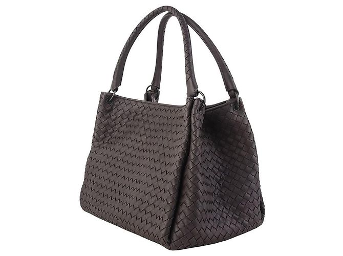 Bottega Veneta Borsa a Spalla Intrecciato Parachute Marrone - vista 2