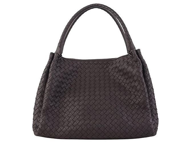 Bottega Veneta Borsa a Spalla Intrecciato Parachute Marrone - vista 3