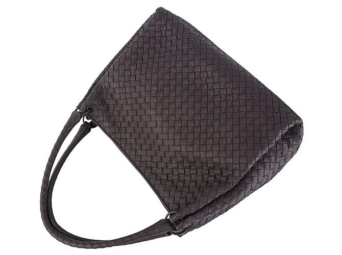 Bottega Veneta Borsa a Spalla Intrecciato Parachute Marrone - vista 4