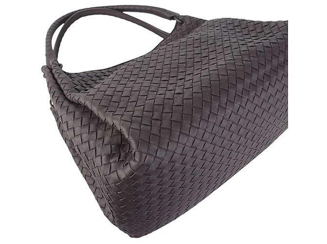 Bottega Veneta Borsa a Spalla Intrecciato Parachute Marrone - vista 5