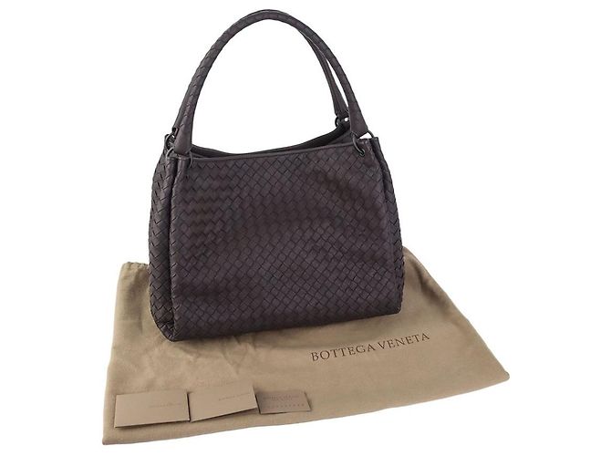Bottega Veneta Borsa a Spalla Intrecciato Parachute Marrone - vista 8