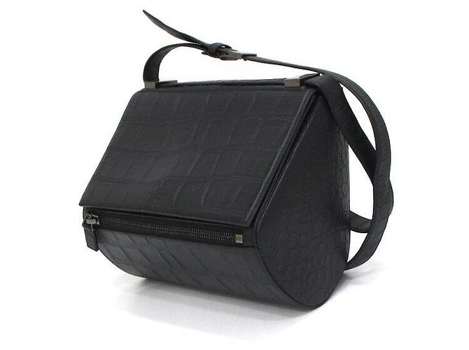 Givenchy Pandora Box Medium Schultertasche mit Krokodilmuster Schwarz - Ansicht 2