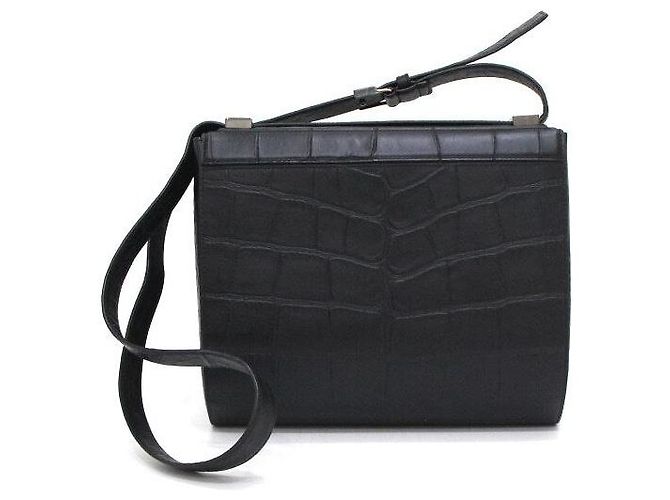 Givenchy Pandora Box Medium Schultertasche mit Krokodilmuster Schwarz - Ansicht 4