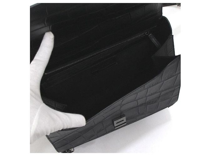 Givenchy Pandora Box Medium Schultertasche mit Krokodilmuster Schwarz - Ansicht 5