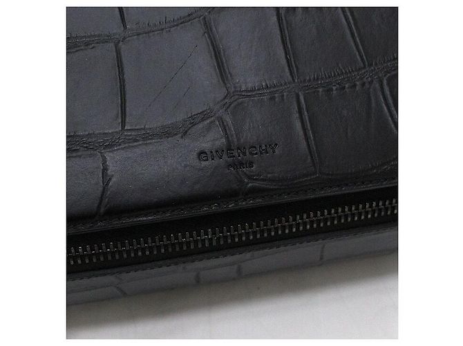 Givenchy Pandora Box Medium Schultertasche mit Krokodilmuster Schwarz - Ansicht 7