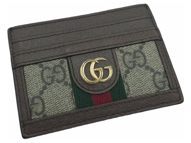 Gucci Ophidia GG Supreme Canvas Kartenetui Braun - Ansicht 9