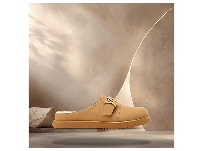 Eva Louis Vuitton Easy Mule Beige Marrone - vista 3