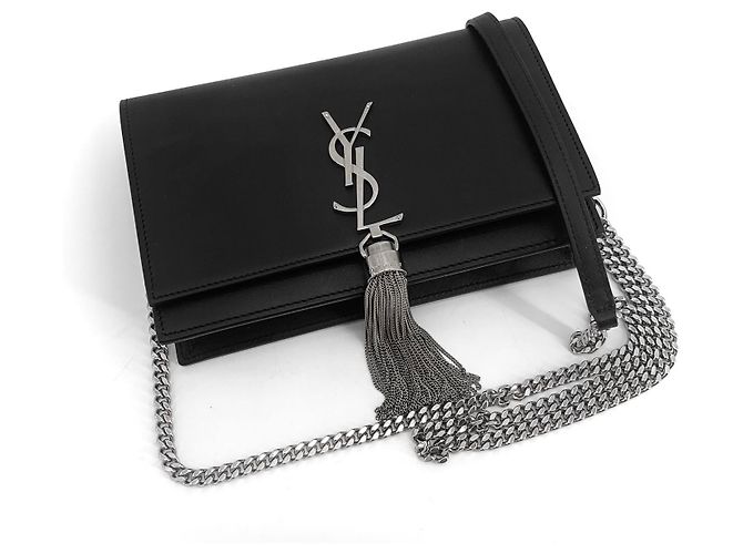 Saint Laurent Borsa a tracolla Monogram Kate Tassel Chain Nero - vista 7