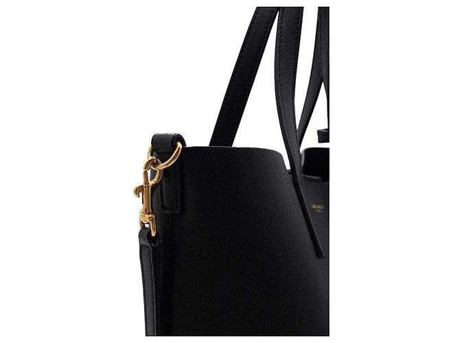 Saint Laurent Schwarzer Leder-Einkaufstote und Schultertasche - Ansicht 7