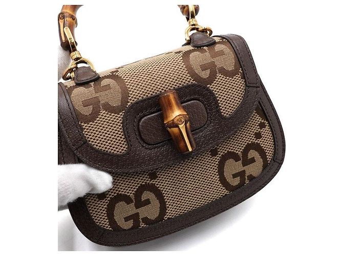 Gucci Mini Jumbo GG Bamboo Top Handle Mini Tote Bag Shoulder Bag - Ansicht 10