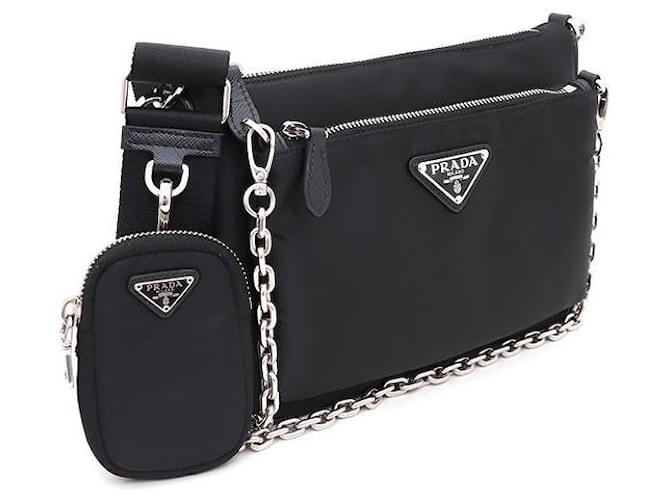 Prada Borsa a Spalla con Catena e Crossbody Nero - vista 2
