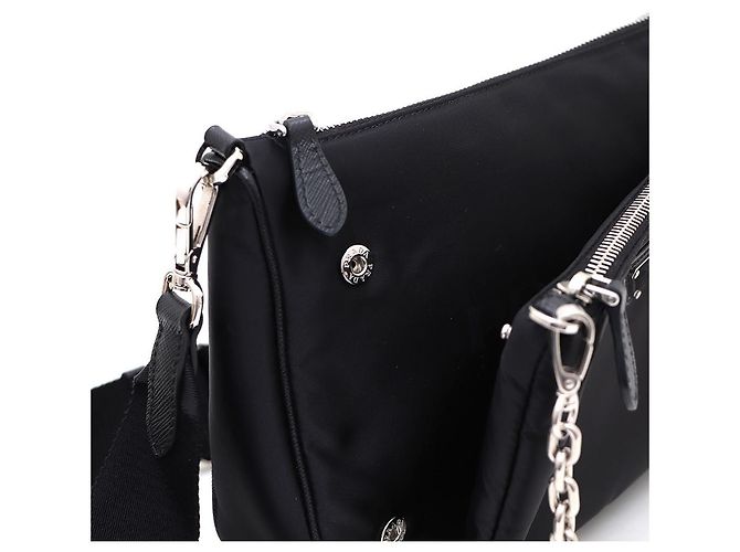 Prada Borsa a Spalla con Catena e Crossbody Nero - vista 5