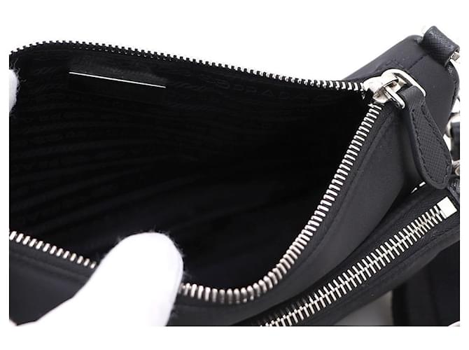 Prada Borsa a Spalla con Catena e Crossbody Nero - vista 8