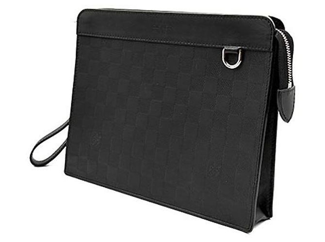 Louis Vuitton Clutch Standing Damier Infini Nero - vista 2