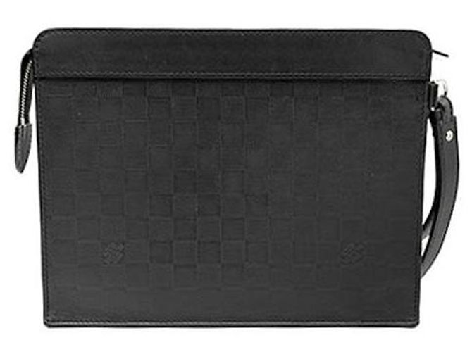 Louis Vuitton Clutch Standing Damier Infini Nero - vista 3