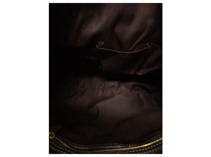 Gucci Borsa Hobo Queen in Jacquard Gold Ribbon Marrone - vista 4