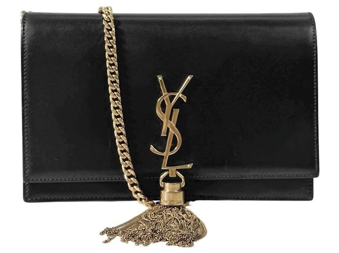 Saint Laurent Borsa a tracolla WOC Monogram Kate Chain Tassel Nera Nero - vista 2