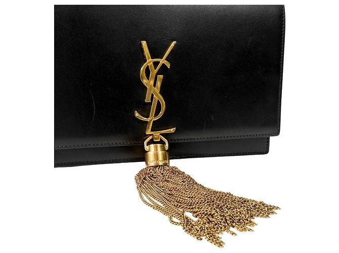 Saint Laurent Borsa a tracolla WOC Monogram Kate Chain Tassel Nera Nero - vista 9