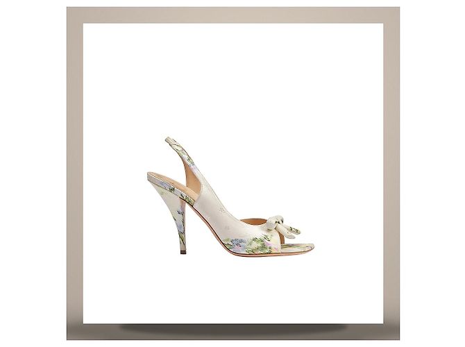 Louis Vuitton Sandali slingback con tacco multicolore con fiocco - vista 3