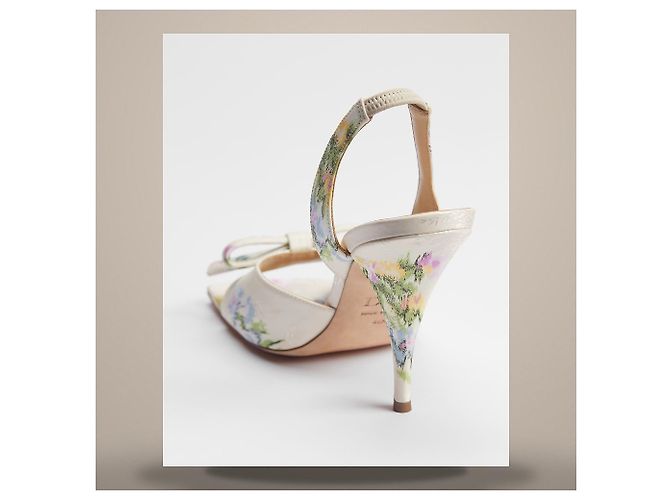 Louis Vuitton Sandali slingback con tacco multicolore con fiocco - vista 5