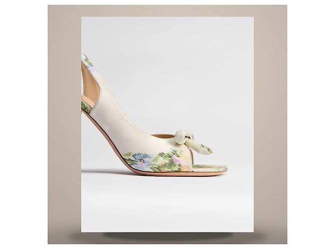 Louis Vuitton Sandali slingback con tacco multicolore con fiocco - vista 6