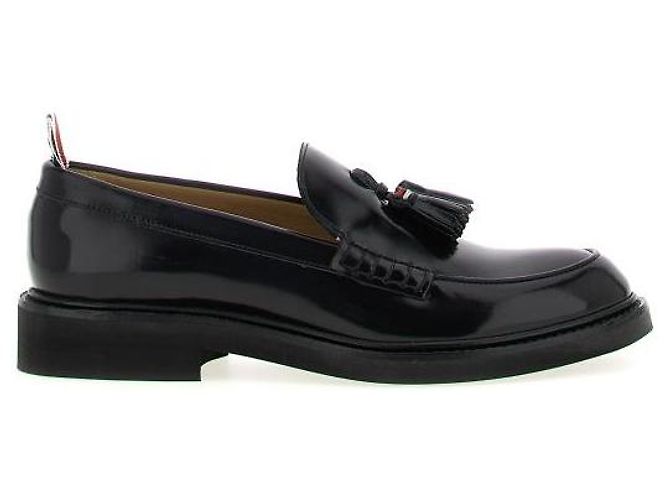 Thom Browne Mocassini con nappe in pelle di vitello lucida Microsol Nero - vista 4