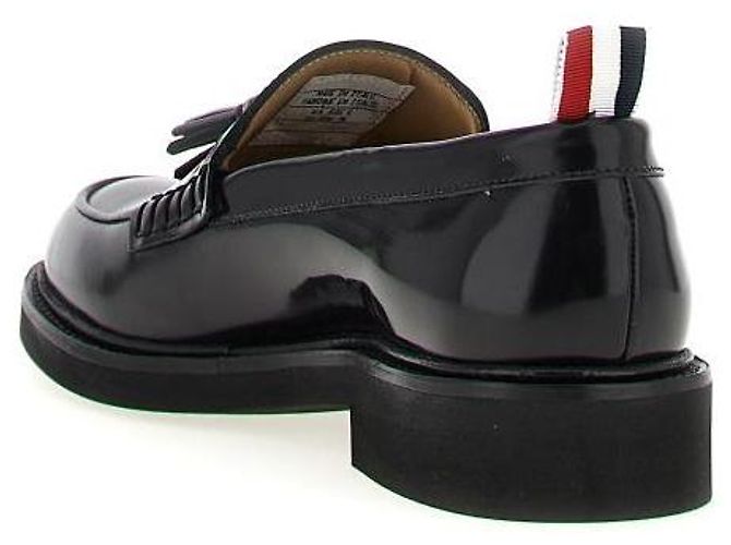 Thom Browne Mocassini con nappe in pelle di vitello lucida Microsol Nero - vista 6