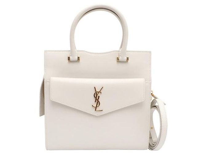 Saint Laurent Borsa Tote Uptown Small e Borsa a Spalla Bianco - vista 12