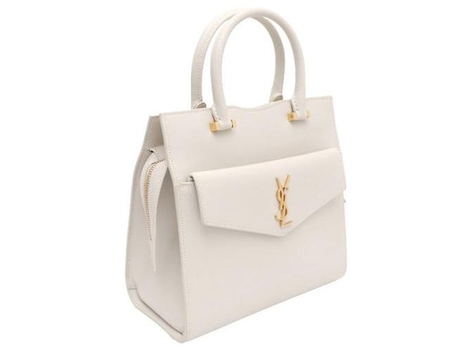 Saint Laurent Borsa Tote Uptown Small e Borsa a Spalla Bianco - vista 13