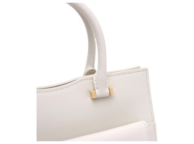 Saint Laurent Borsa Tote Uptown Small e Borsa a Spalla Bianco - vista 16