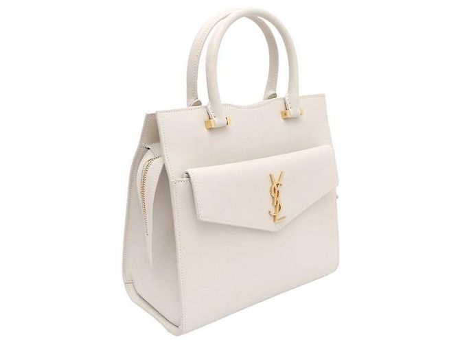 Saint Laurent Borsa Tote Uptown Small e Borsa a Spalla Bianco - vista 2