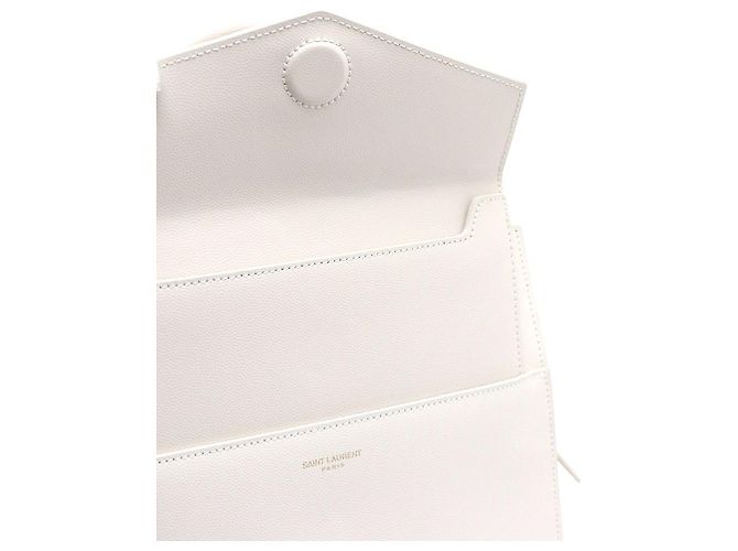 Saint Laurent Borsa Tote Uptown Small e Borsa a Spalla Bianco - vista 8