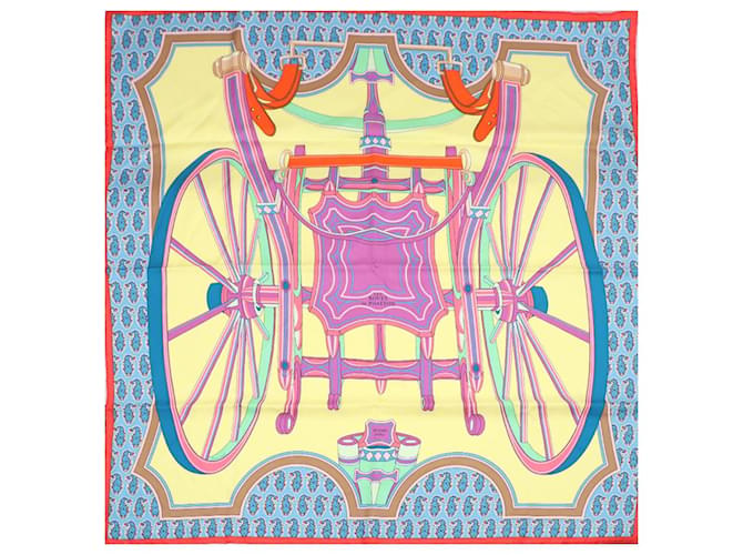 Hermès Seidenschal Le Roue de Payton Square Mehrfarben - Ansicht 10