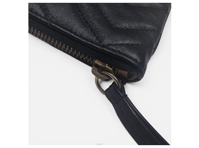 Gucci Clutch in pelle GG Marmont Nero - vista 5