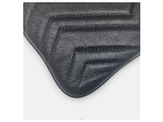 Gucci Clutch in pelle GG Marmont Nero - vista 6
