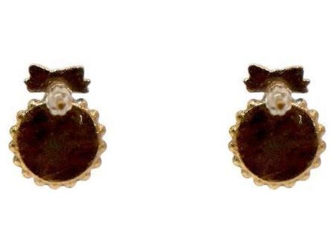 Chanel Ribbon CC Gold Ohrringe Schwarz - Ansicht 3