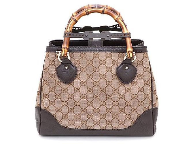 Bamboo Gucci Borsa Tote e Borsa a Spalla in Jacquard con Logo GG e Manico in Bambù Marrone - vista 3