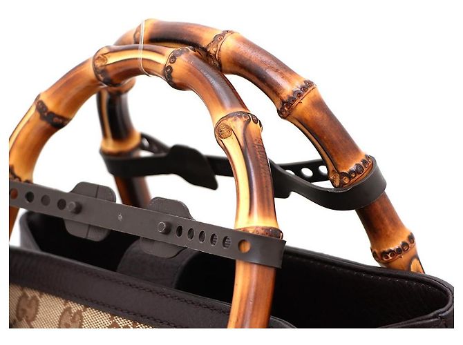 Bamboo Gucci Borsa Tote e Borsa a Spalla in Jacquard con Logo GG e Manico in Bambù Marrone - vista 4