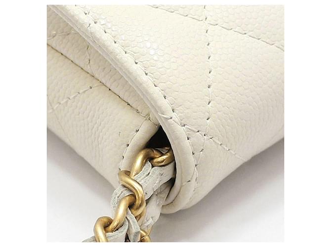 Chanel Mini-Gürteltasche Caviar mit CC-Logo Weiß - Ansicht 11