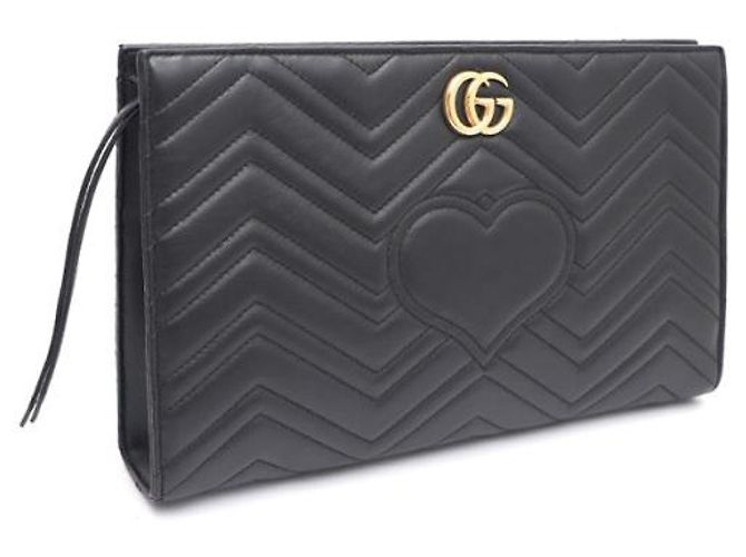 Gucci Clutch GG Marmont Matelassé Nero - vista 10