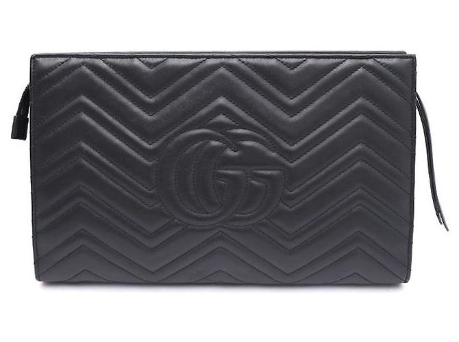 Gucci Clutch GG Marmont Matelassé Nero - vista 3