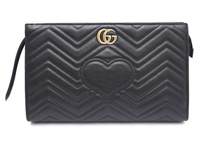 Gucci Clutch GG Marmont Matelassé Nero - vista 9