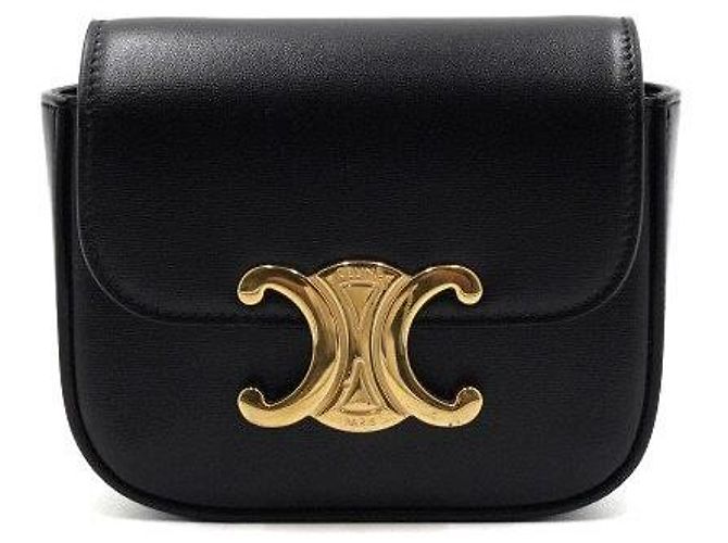 Céline Mini clutch a tracolla in pelle di vitello nera - vista 2