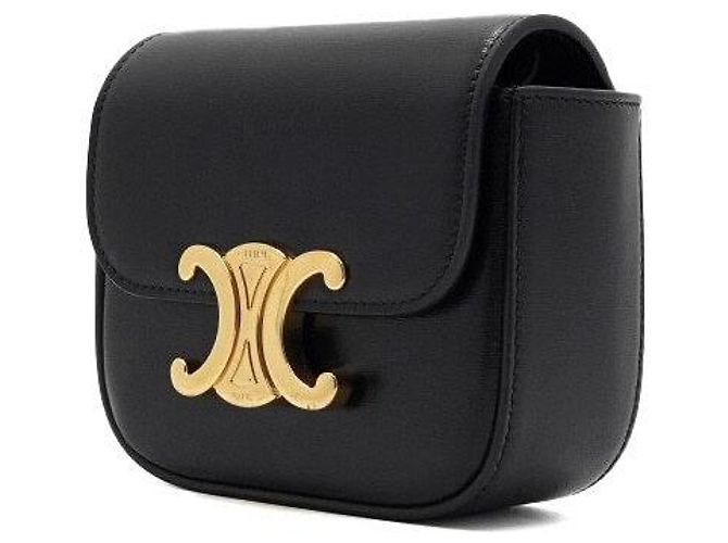 Céline Mini clutch a tracolla in pelle di vitello nera - vista 3