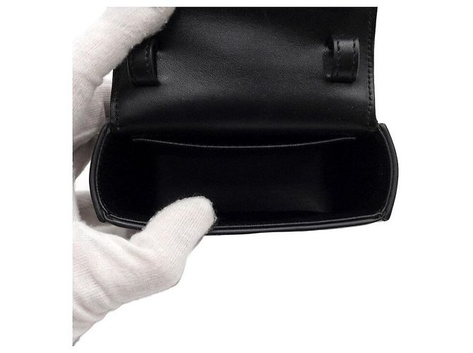 Céline Mini clutch a tracolla in pelle di vitello nera - vista 7