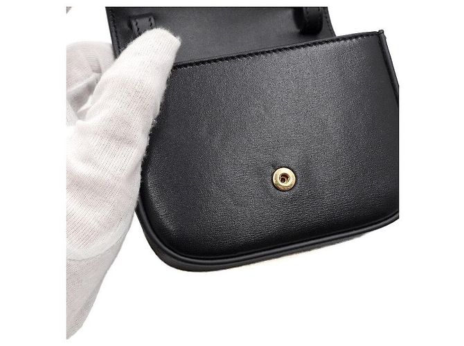 Céline Mini clutch a tracolla in pelle di vitello nera - vista 9